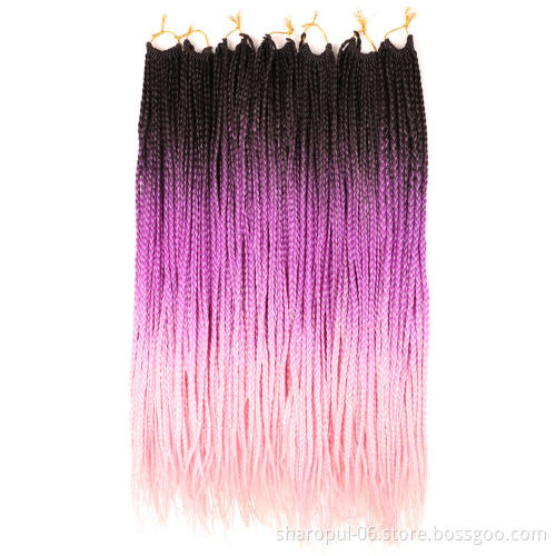 Jumbo braiding hair 3x box braids attachment 24inch length Ombre color synthetic crochet braid hair